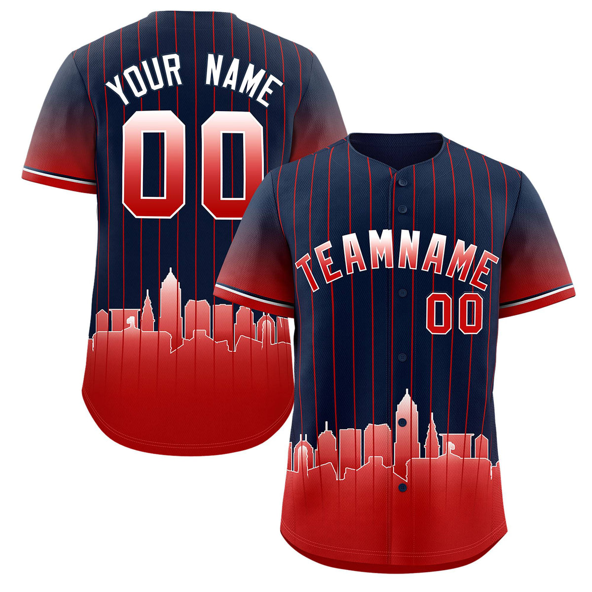 Custom Navy Cleveland City Silhouette Authentic Baseball Jersey| KXKSHOP