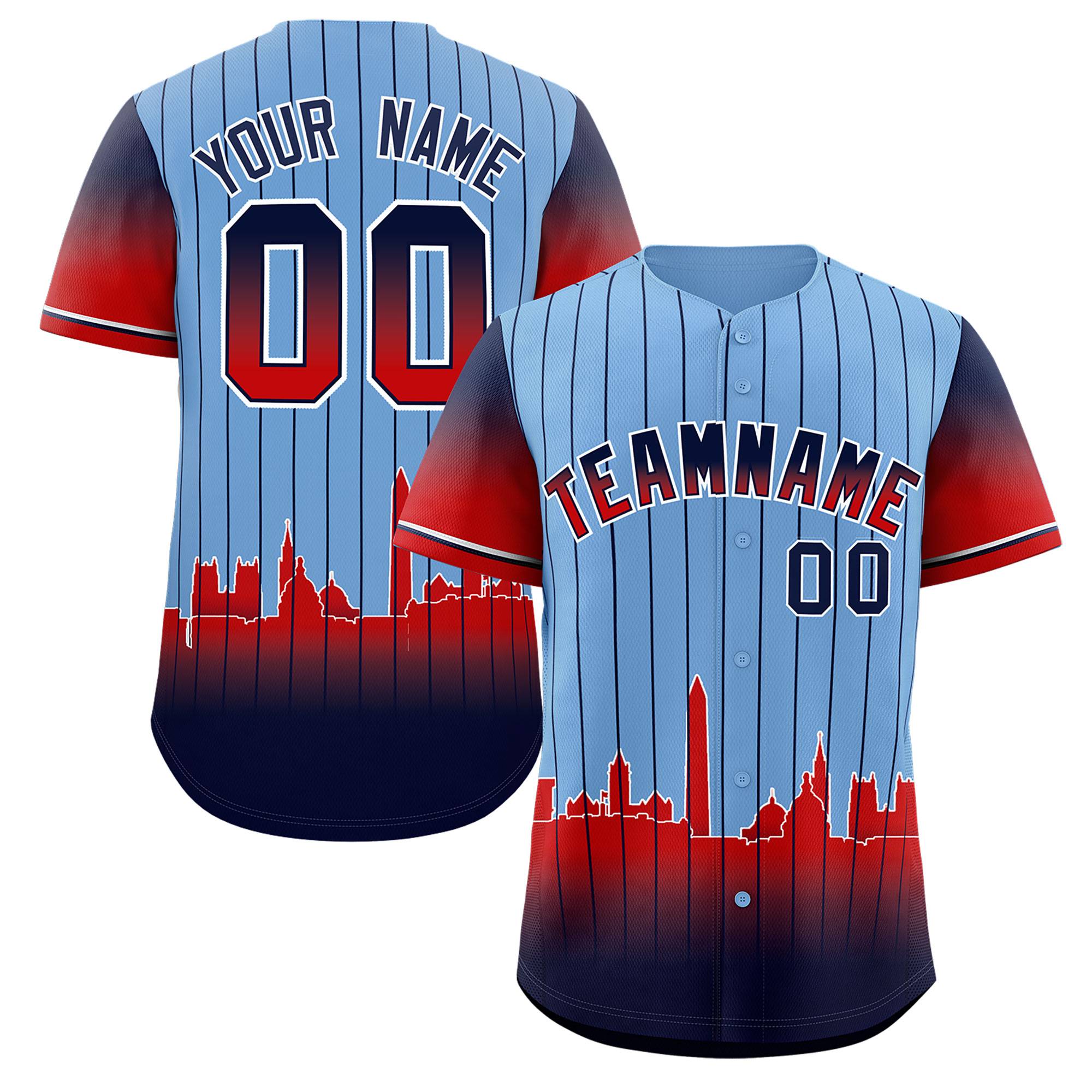 Custom Powder Blue Washington City Silhouette Authentic Baseball Jersey| KXKSHOP