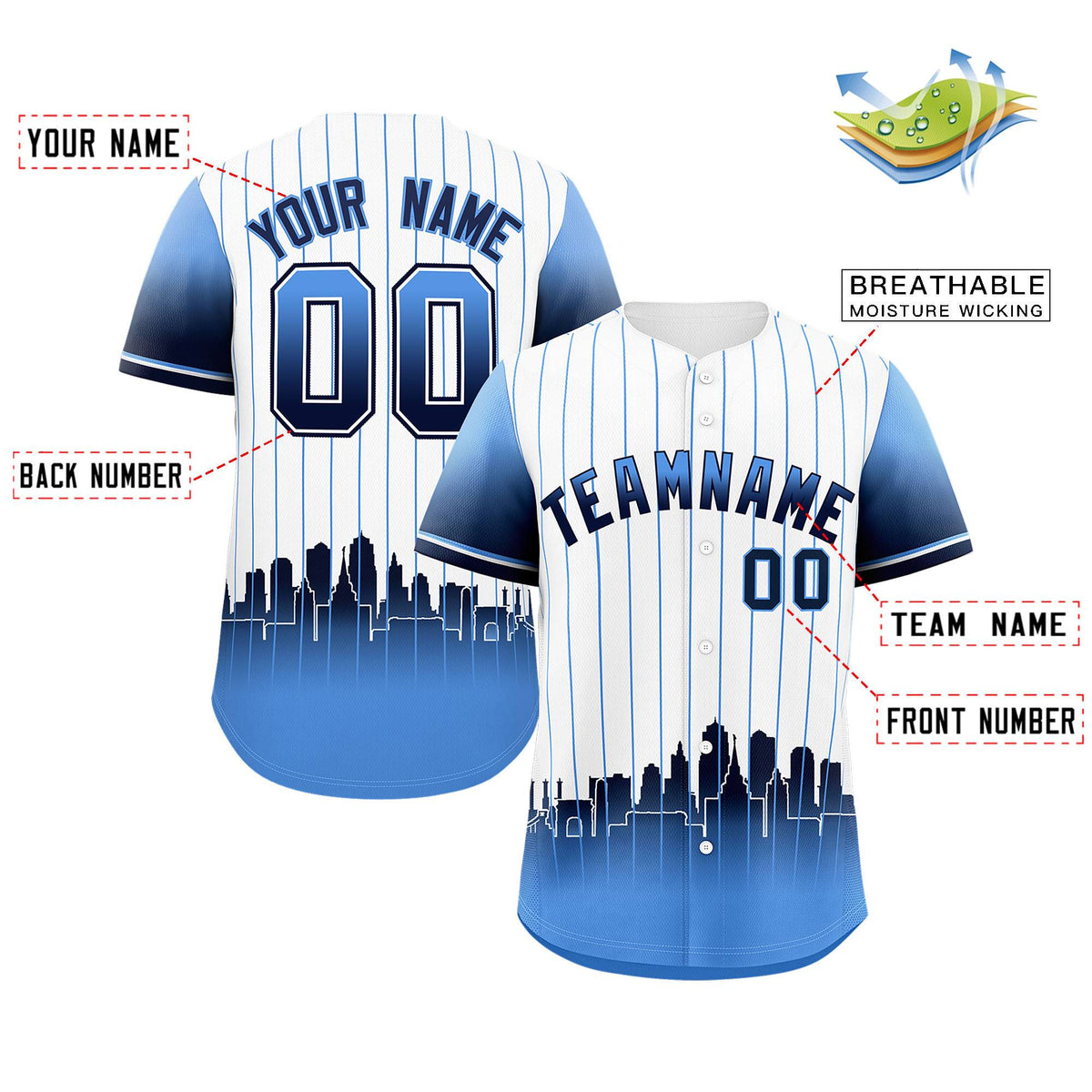 Custom White Kansas City City Silhouette Authentic Baseball Jersey| KXKSHOP
