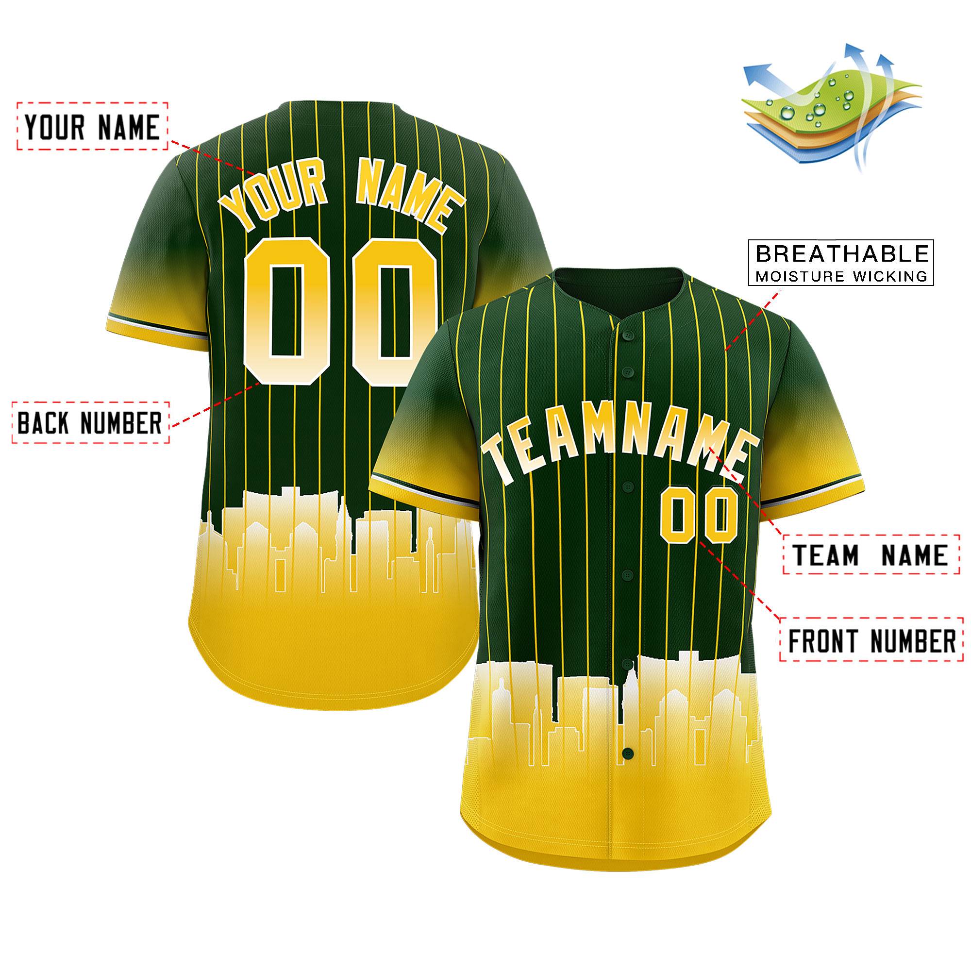 Custom Green Oakland City Silhouette Authentic Baseball Jersey| KXKSHOP