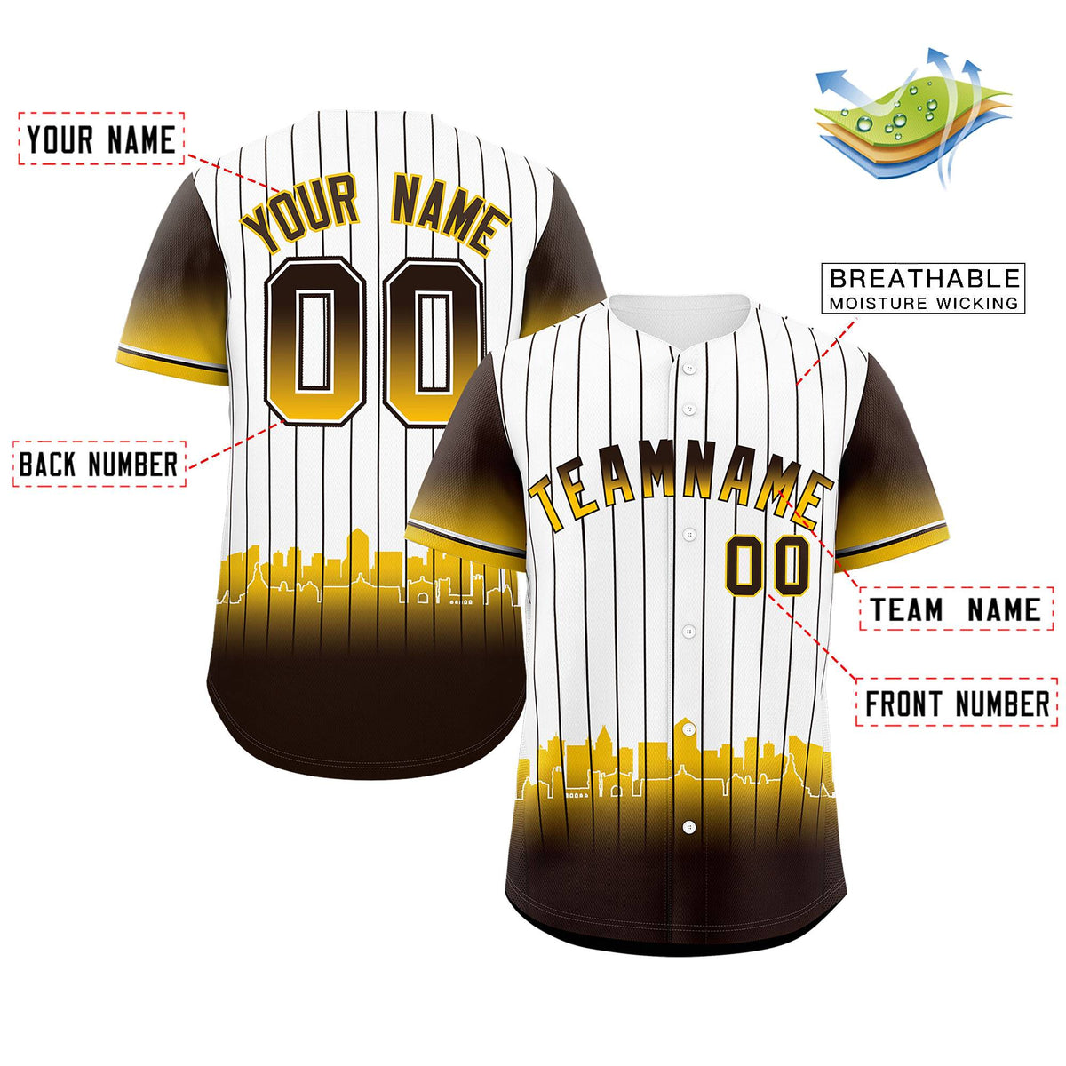 Custom White San Diego City Silhouette Authentic Baseball Jersey| KXKSHOP