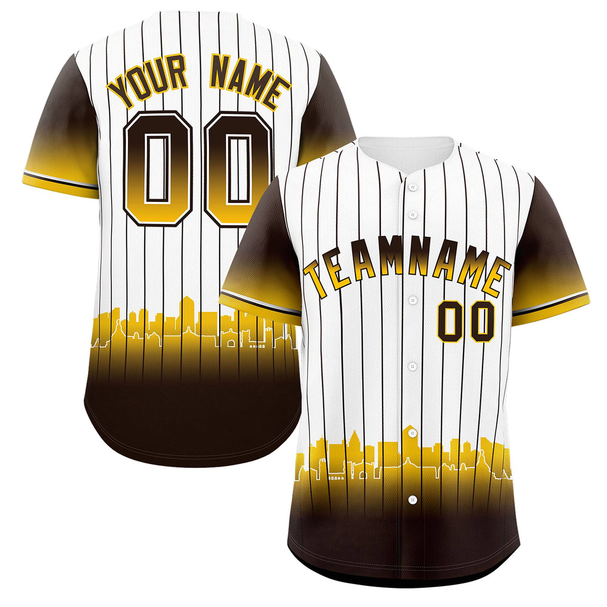 Custom White San Diego City Silhouette Authentic Baseball Jersey| KXKSHOP
