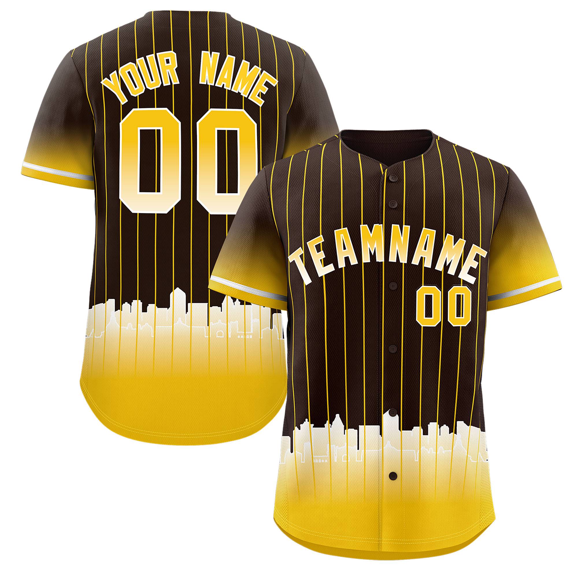 Custom Brown San Diego City Silhouette Authentic Baseball Jersey| KXKSHOP