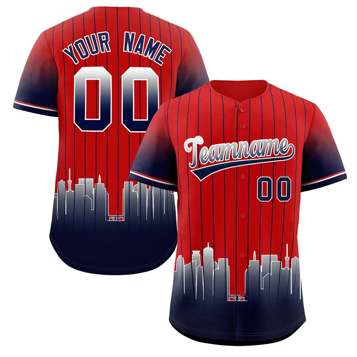 Custom Red Minnesota-Twins City Silhouette Authentic Baseball Jersey| KXKSHOP