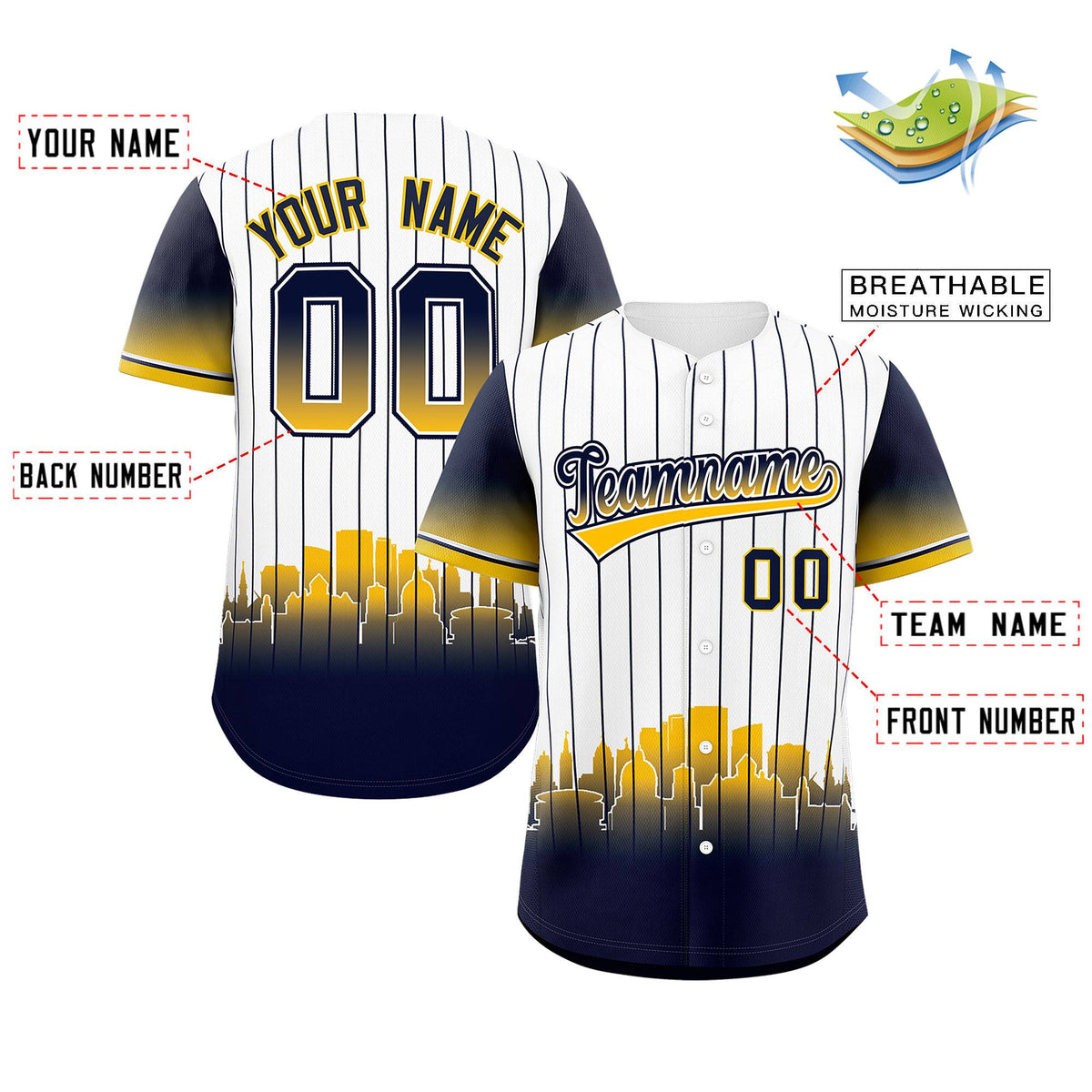 Custom White Milwaukee City Silhouette Authentic Baseball Jersey| KXKSHOP