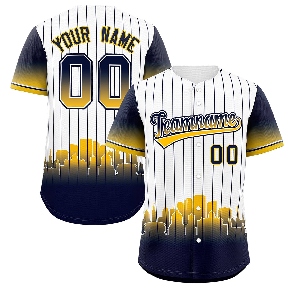 Custom White Milwaukee City Silhouette Authentic Baseball Jersey| KXKSHOP