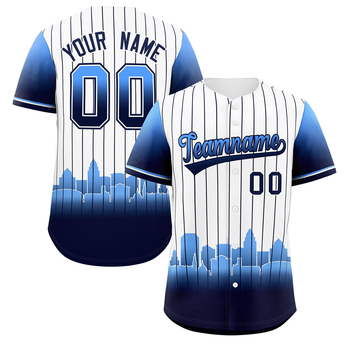 Custom White Tampa City Silhouette Authentic Baseball Jersey| KXKSHOP