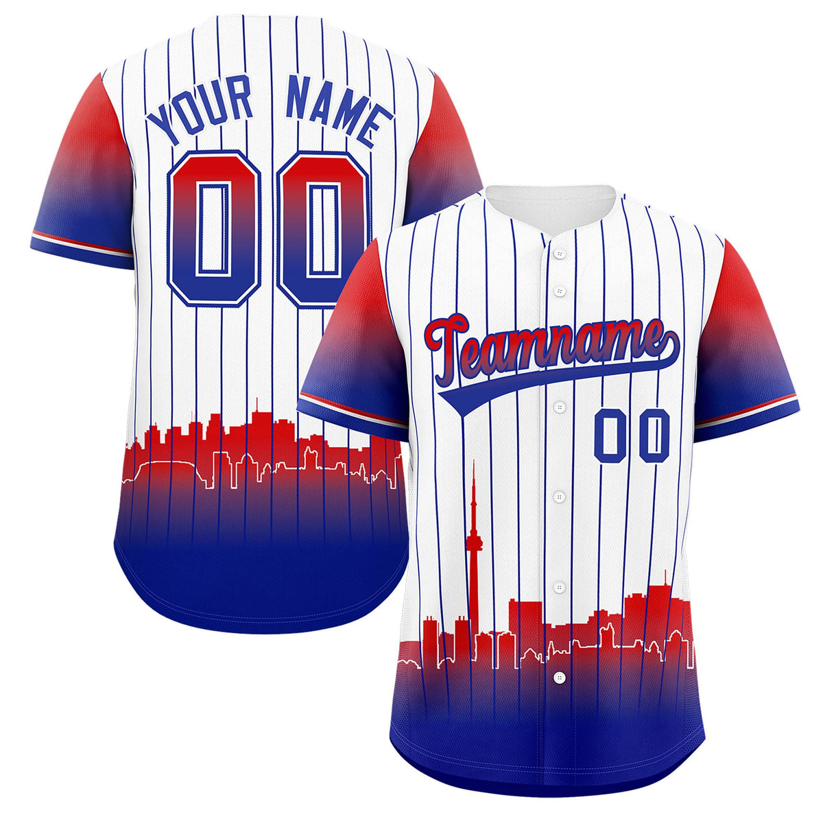 Custom White Toronto City Silhouette Authentic Baseball Jersey| KXKSHOP