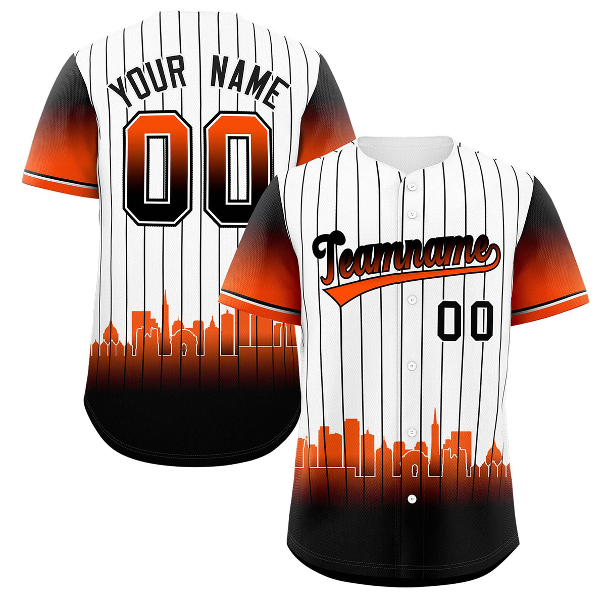 Custom White San-Francisco City Silhouette Authentic Baseball Jersey| KXKSHOP