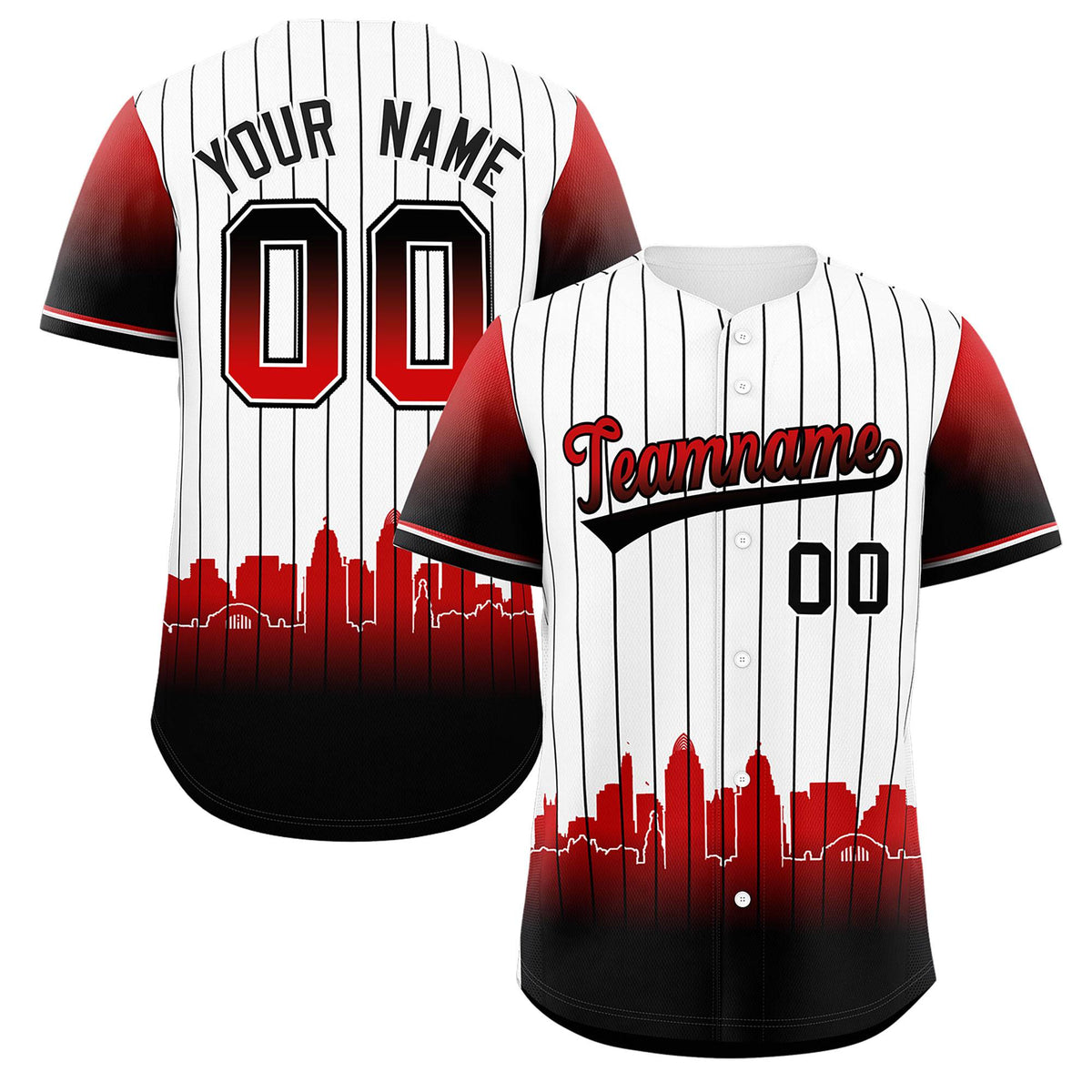 Custom White Cincinnati City Silhouette Authentic Baseball Jersey| KXKSHOP