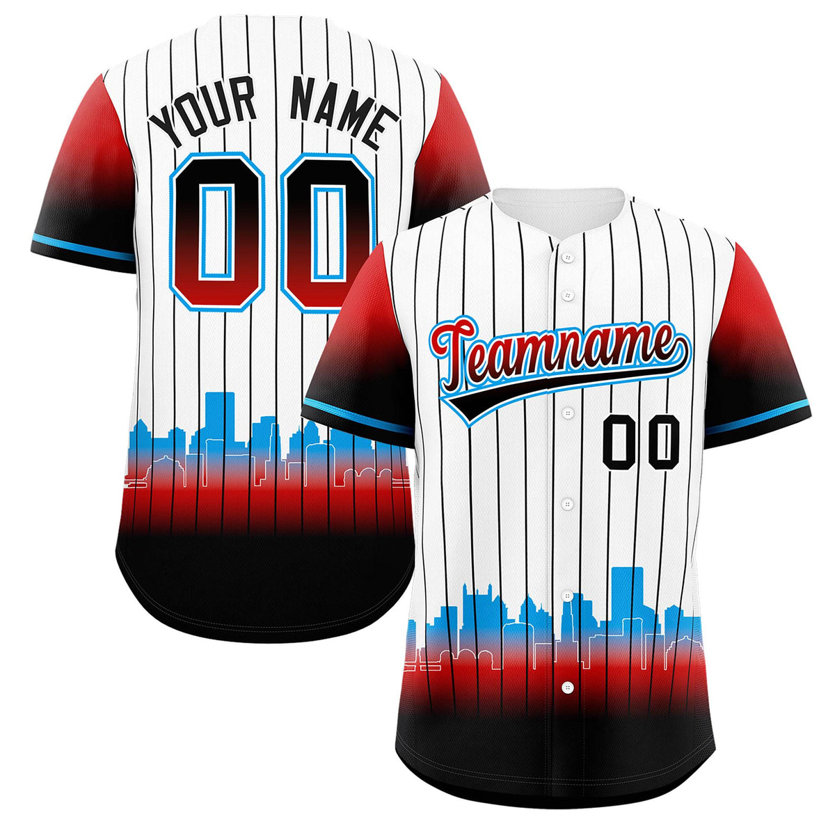 Custom White Miami City Silhouette Authentic Baseball Jersey| KXKSHOP