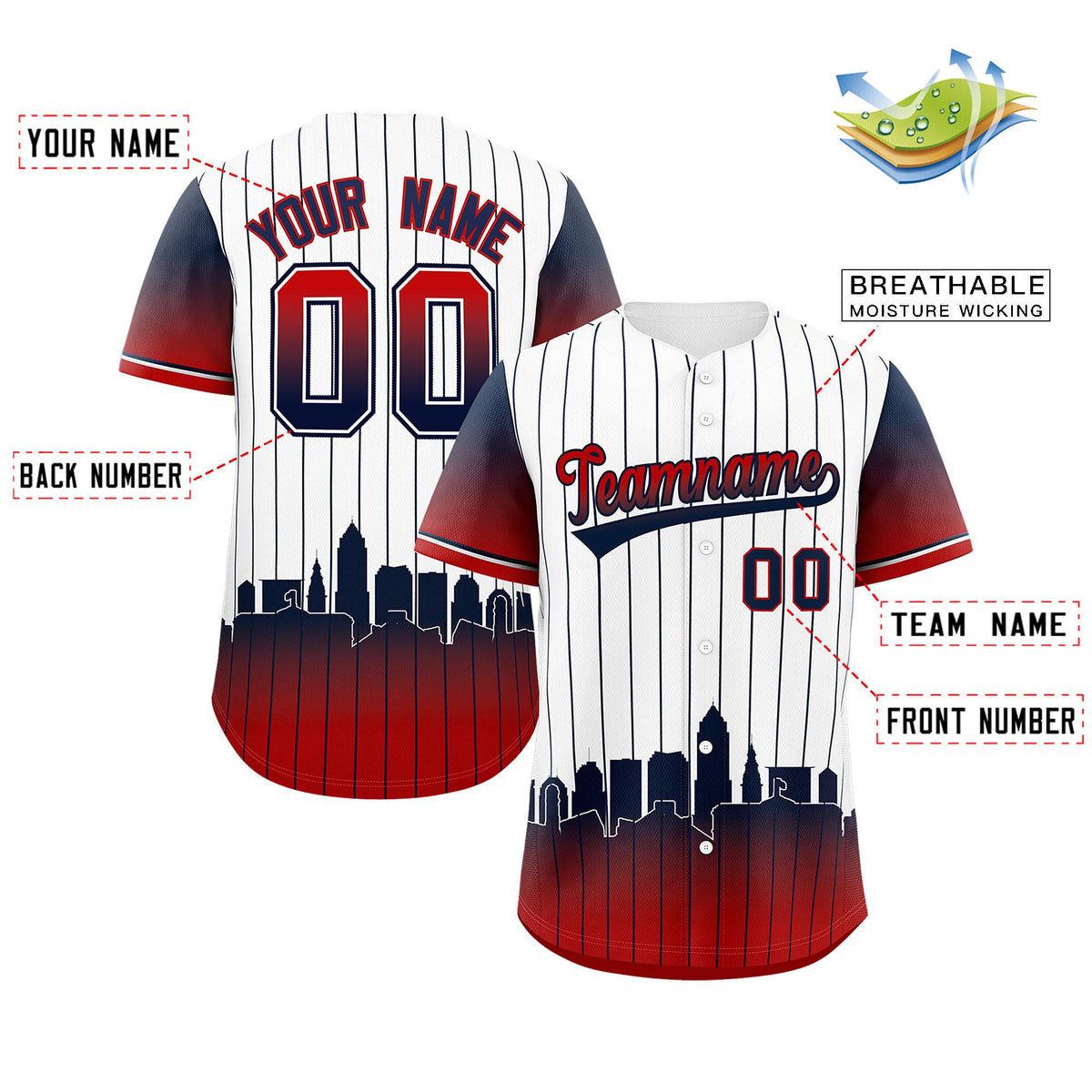 Custom White Cleveland City Silhouette Authentic Baseball Jersey| KXKSHOP