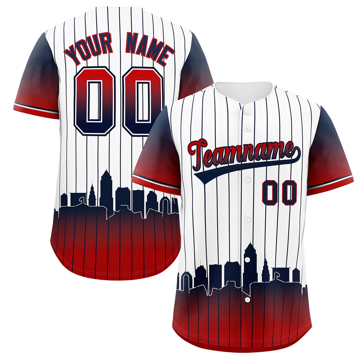 Custom White Cleveland City Silhouette Authentic Baseball Jersey| KXKSHOP