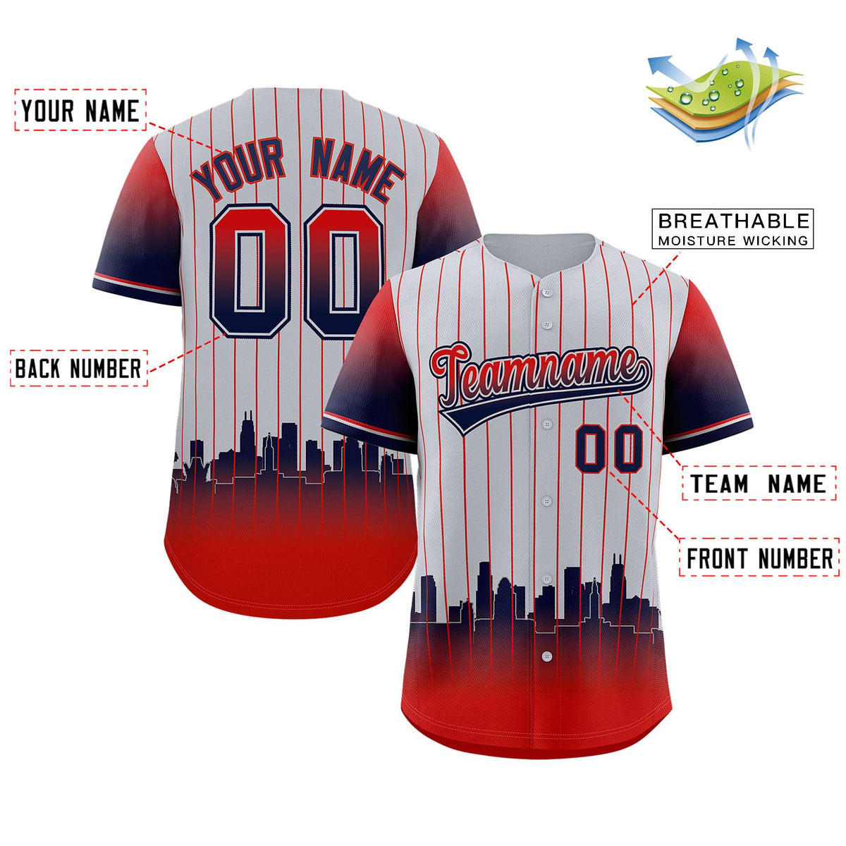 Custom Gray Los Angeles City Silhouette Authentic Baseball Jersey| KXKSHOP