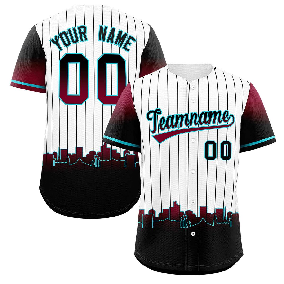 Custom White Phoenix City Silhouette Authentic Baseball Jersey| KXKSHOP