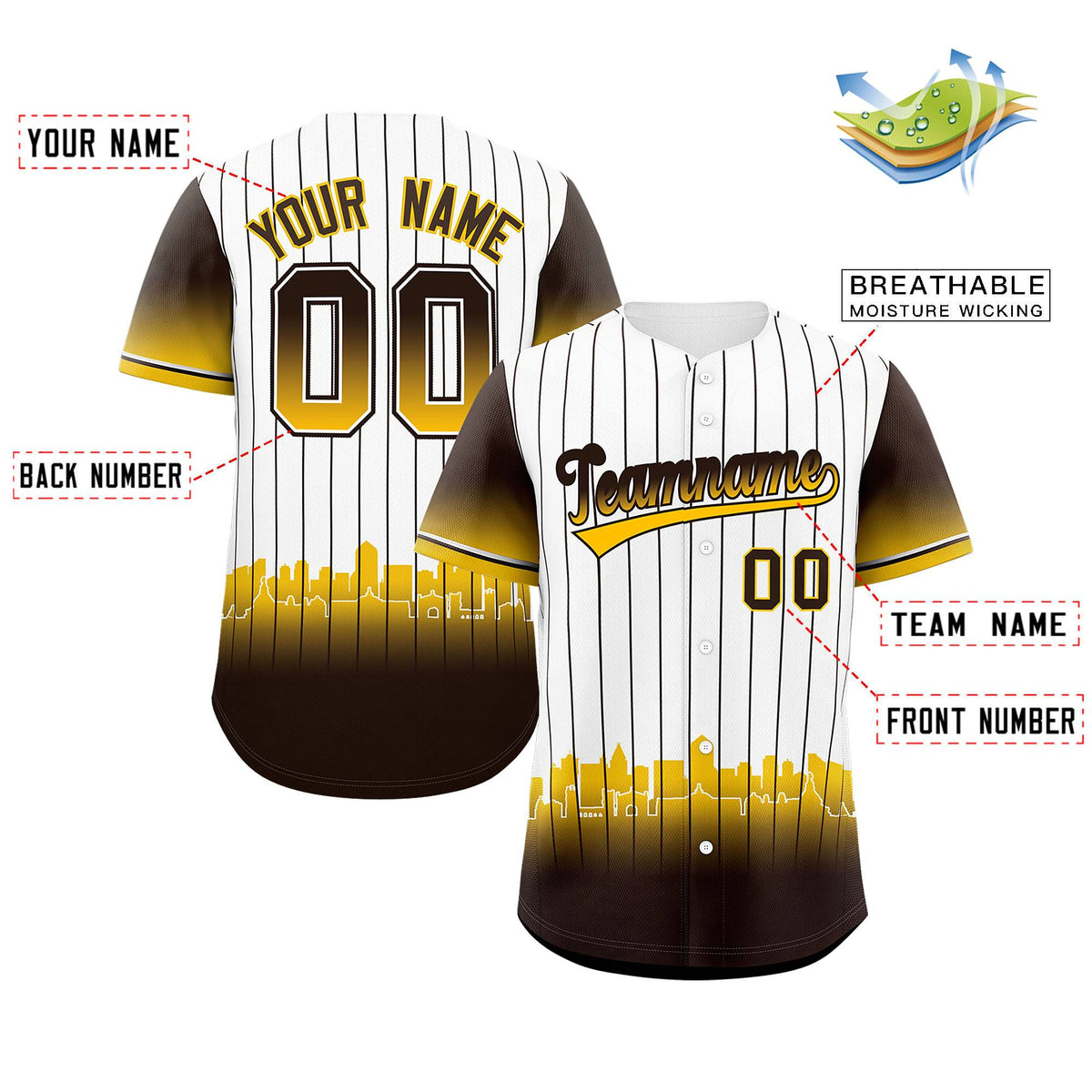 Custom White San Diego City Silhouette Authentic Baseball Jersey| KXKSHOP
