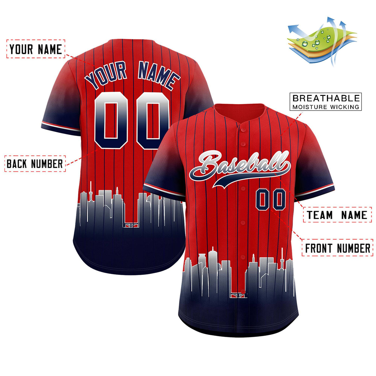 Custom Red Minnesota-Twins City Silhouette Authentic Baseball Jersey| KXKSHOP