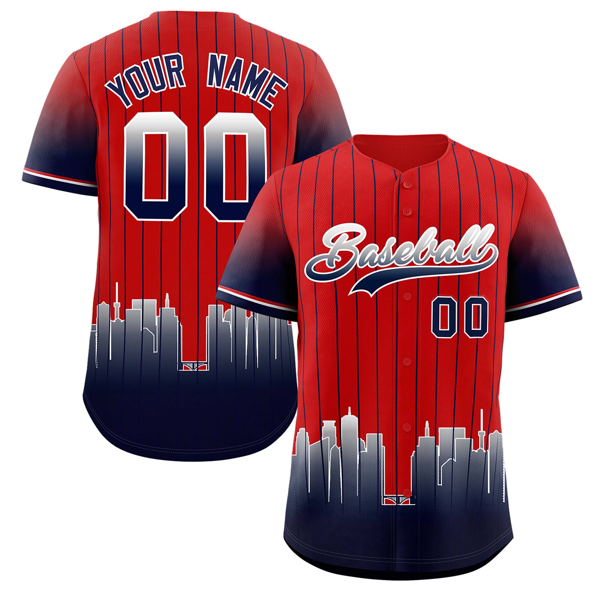 Custom Red Minnesota-Twins City Silhouette Authentic Baseball Jersey| KXKSHOP