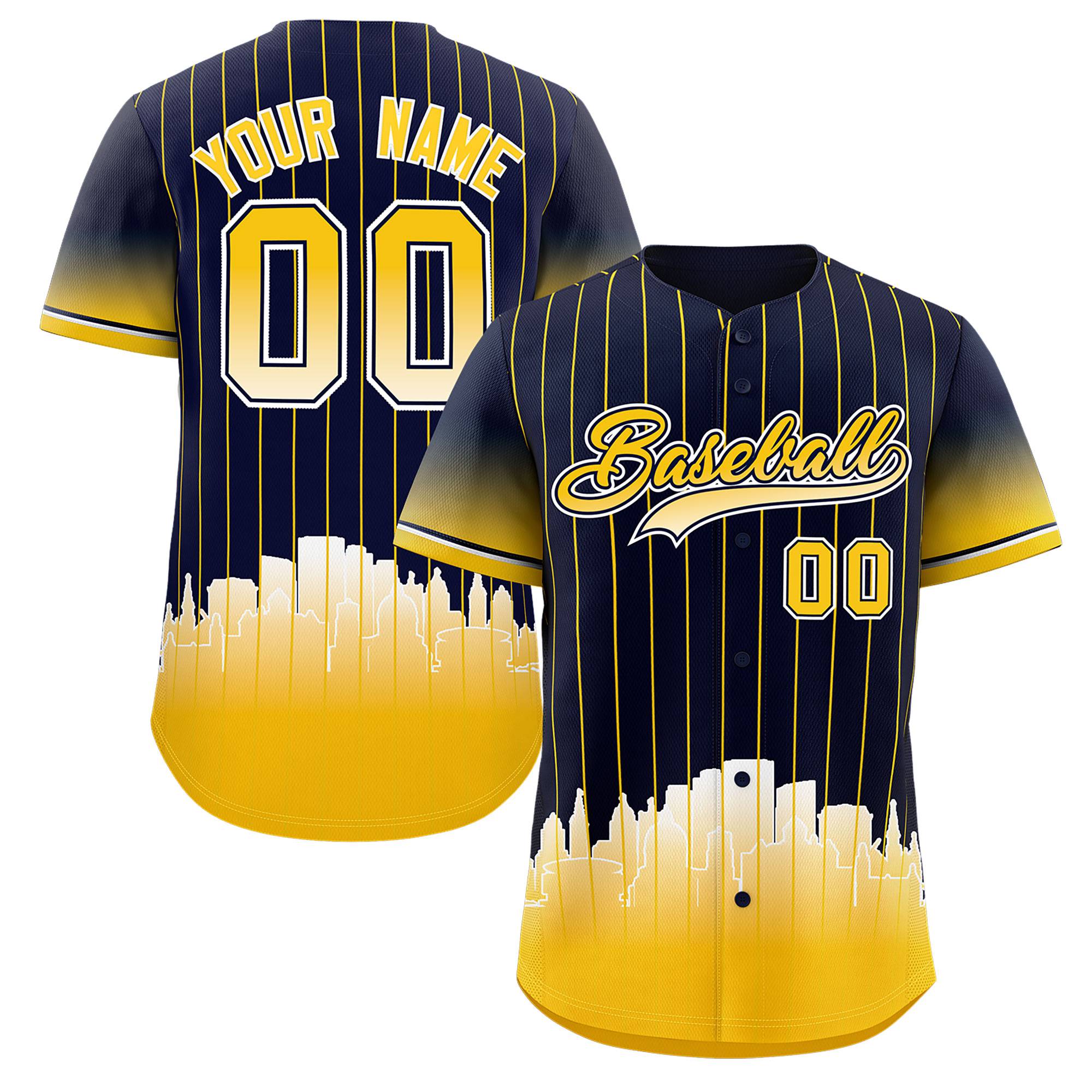 Custom Navy Milwaukee City Silhouette Authentic Baseball Jersey| KXKSHOP