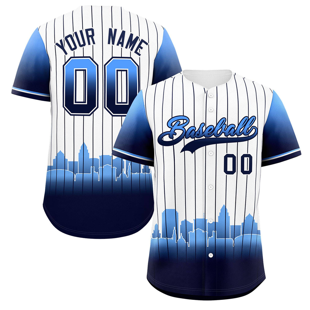 Custom White Tampa City Silhouette Authentic Baseball Jersey| KXKSHOP