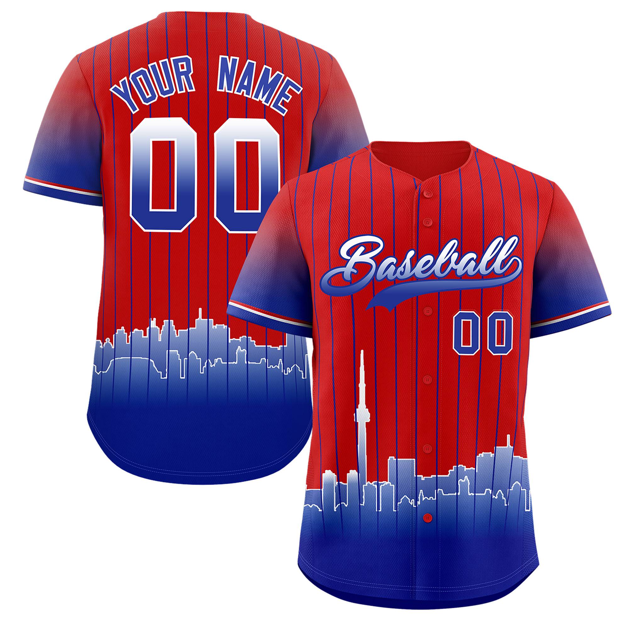 Custom Red Toronto City Silhouette Authentic Baseball Jersey| KXKSHOP