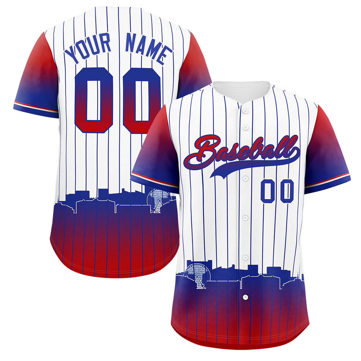 Custom White Arlington City Silhouette Authentic Baseball Jersey| KXKSHOP