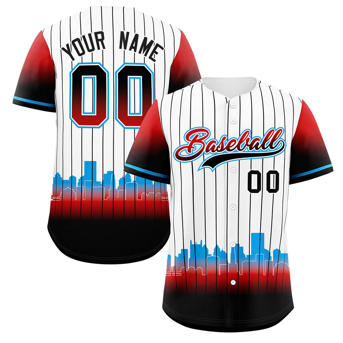 Custom White Miami City Silhouette Authentic Baseball Jersey| KXKSHOP