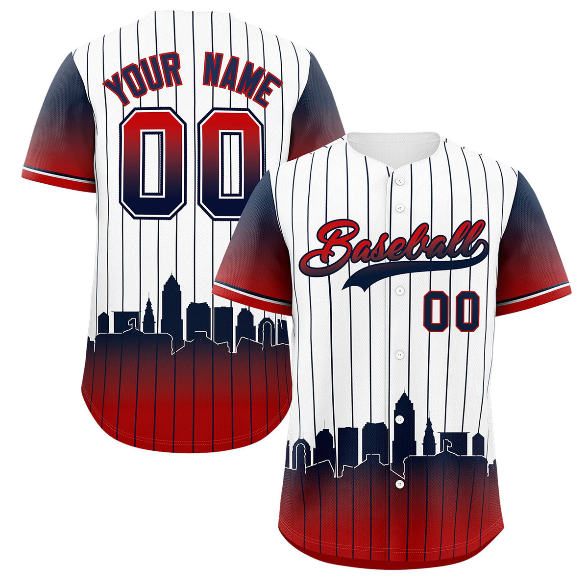 Custom White Cleveland City Silhouette Authentic Baseball Jersey| KXKSHOP
