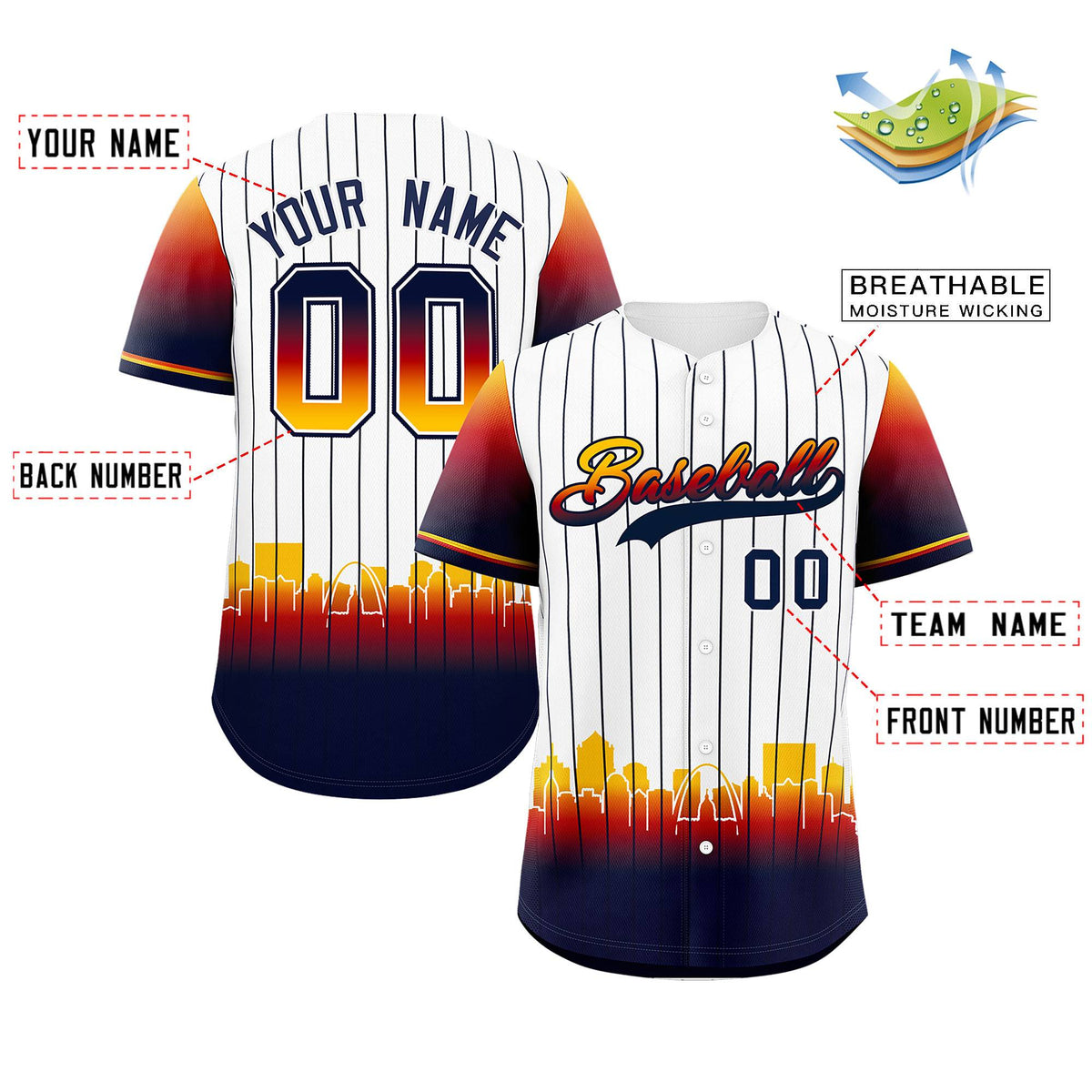 Custom White St. Louis City Silhouette Authentic Baseball Jersey| KXKSHOP