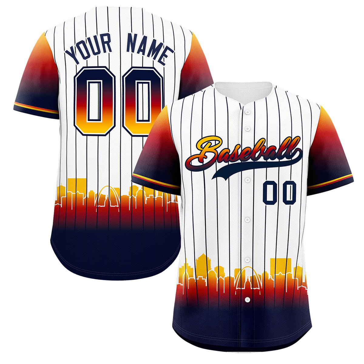 Custom White St. Louis City Silhouette Authentic Baseball Jersey| KXKSHOP