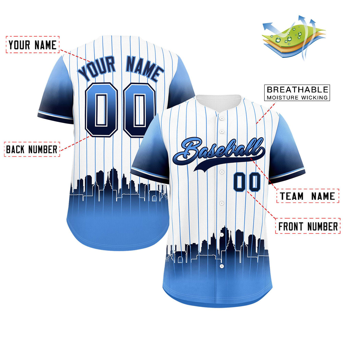 Custom White Kansas City City Silhouette Authentic Baseball Jersey| KXKSHOP