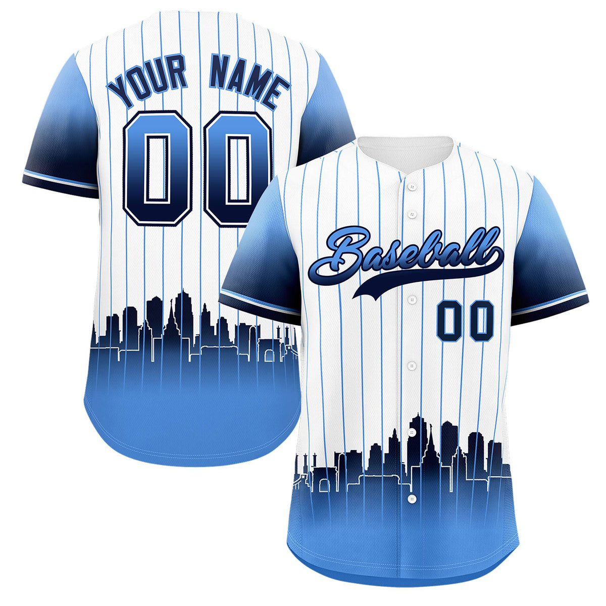 Custom White Kansas City City Silhouette Authentic Baseball Jersey| KXKSHOP