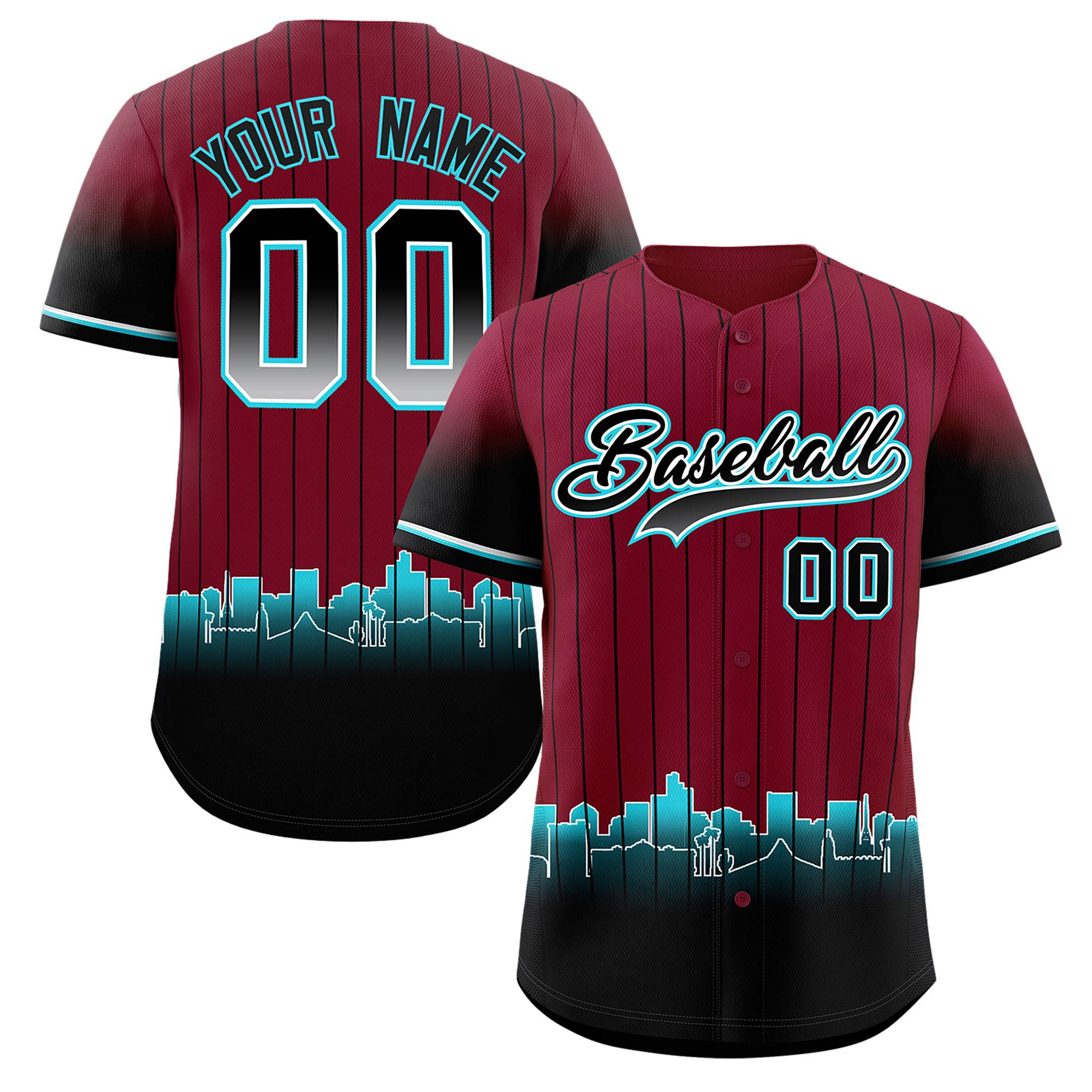 Custom Crimson Phoenix City Silhouette Authentic Baseball Jersey| KXKSHOP