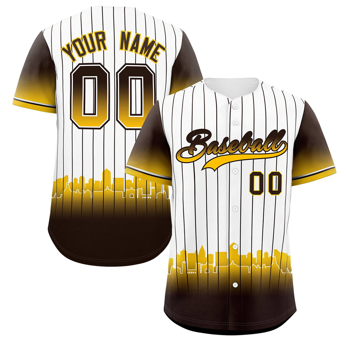 Custom White San Diego City Silhouette Authentic Baseball Jersey| KXKSHOP