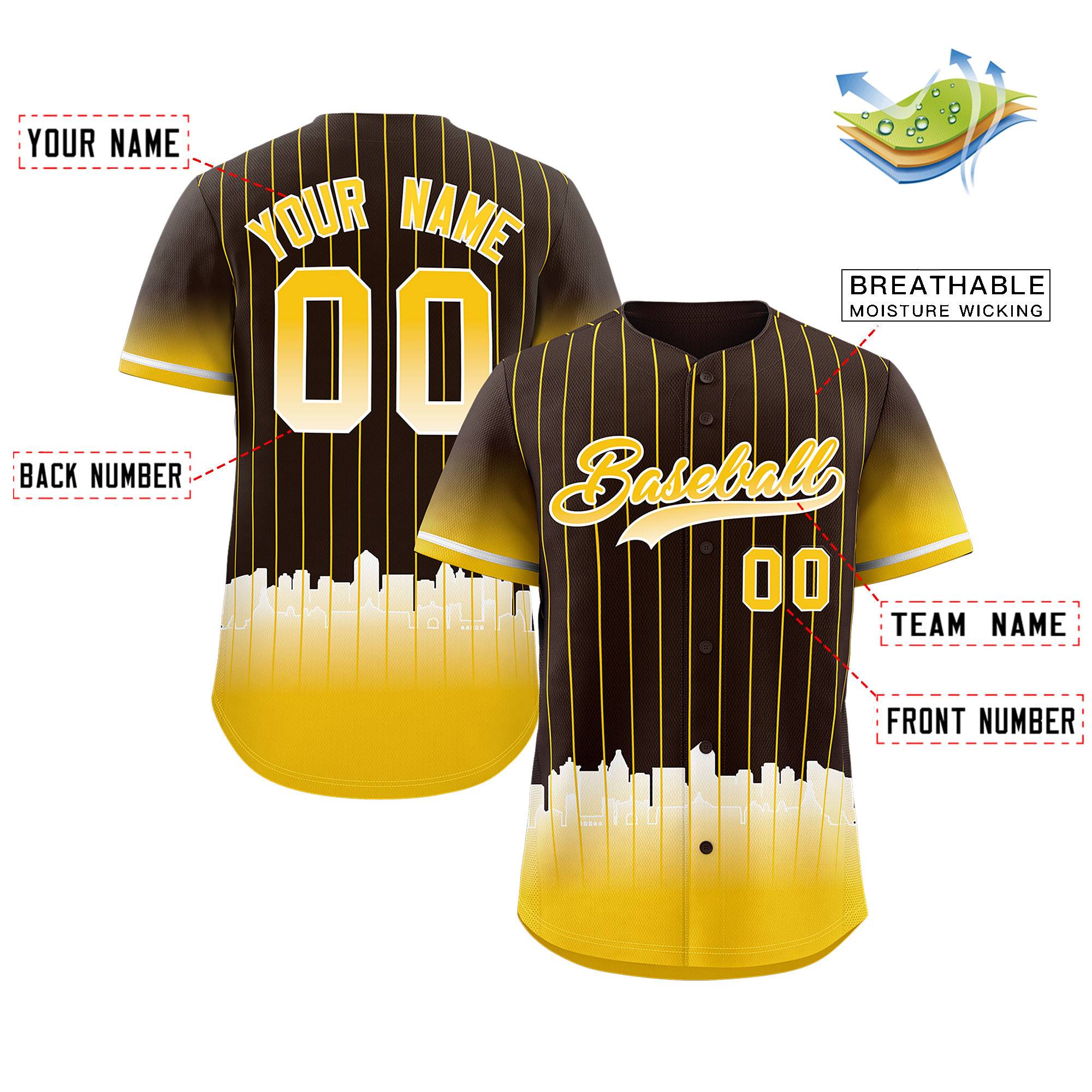 Custom Brown San Diego City Silhouette Authentic Baseball Jersey| KXKSHOP