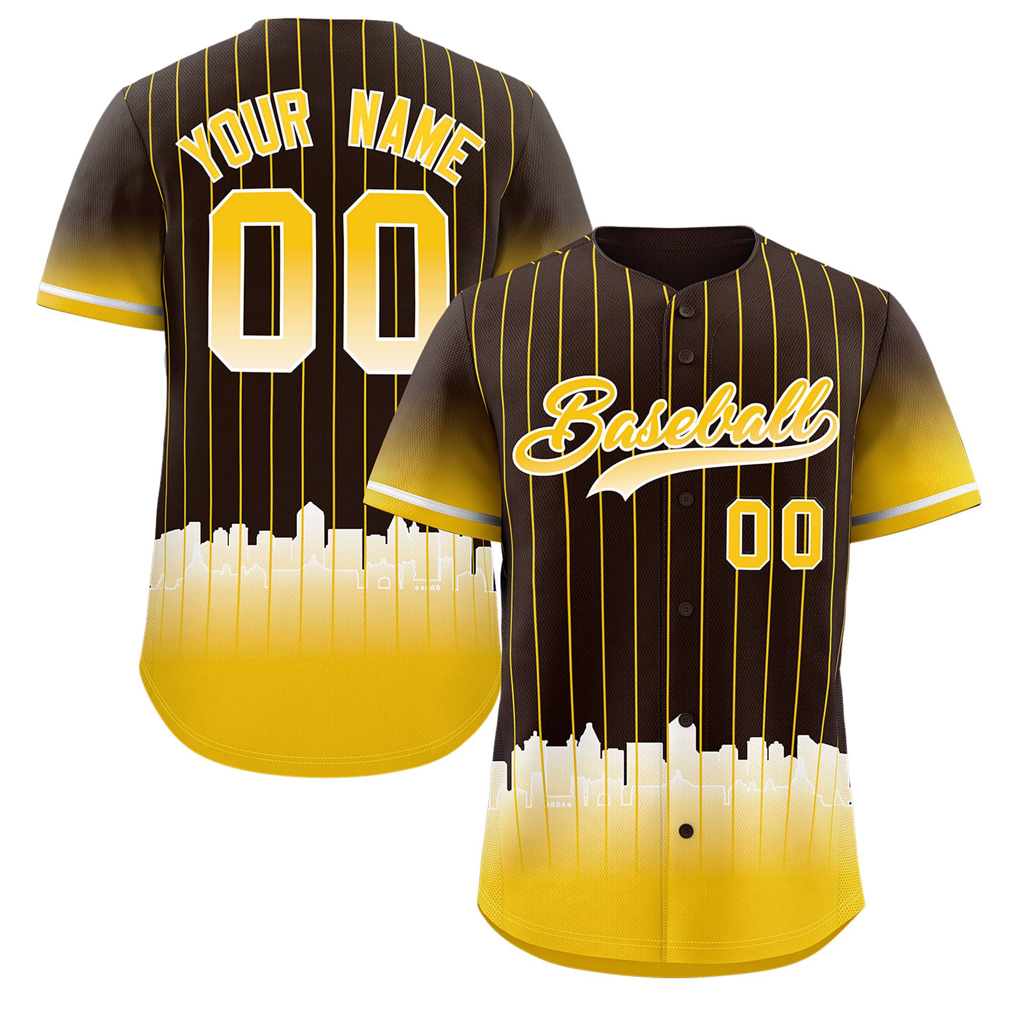 Custom Brown San Diego City Silhouette Authentic Baseball Jersey| KXKSHOP