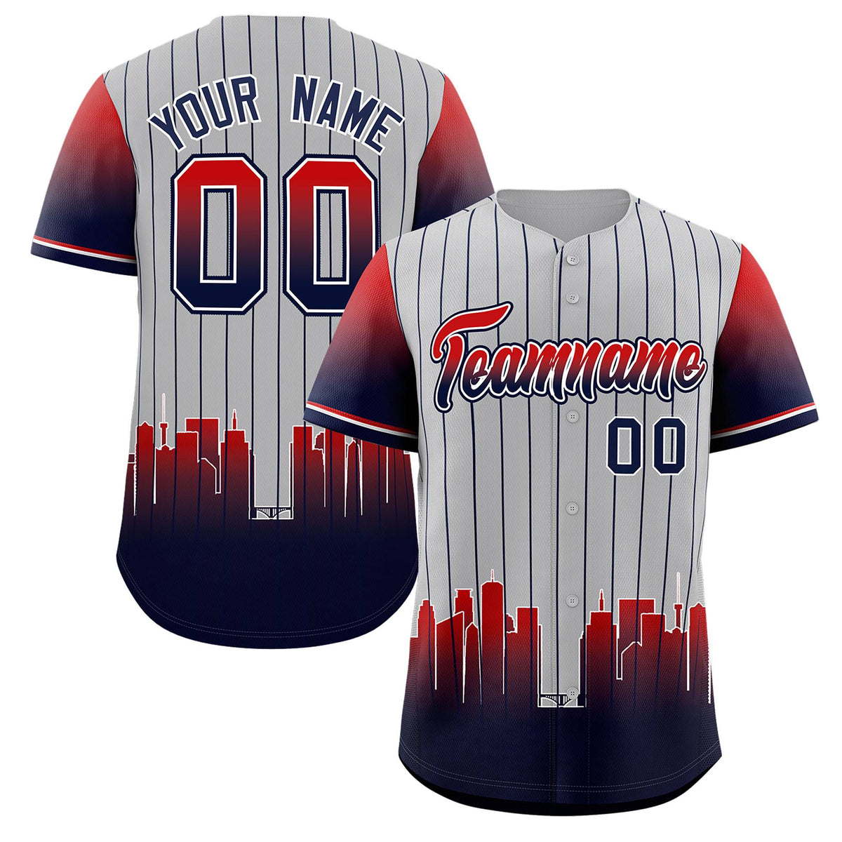 Custom Gray Minnesota-Twins City Silhouette Authentic Baseball Jersey| KXKSHOP