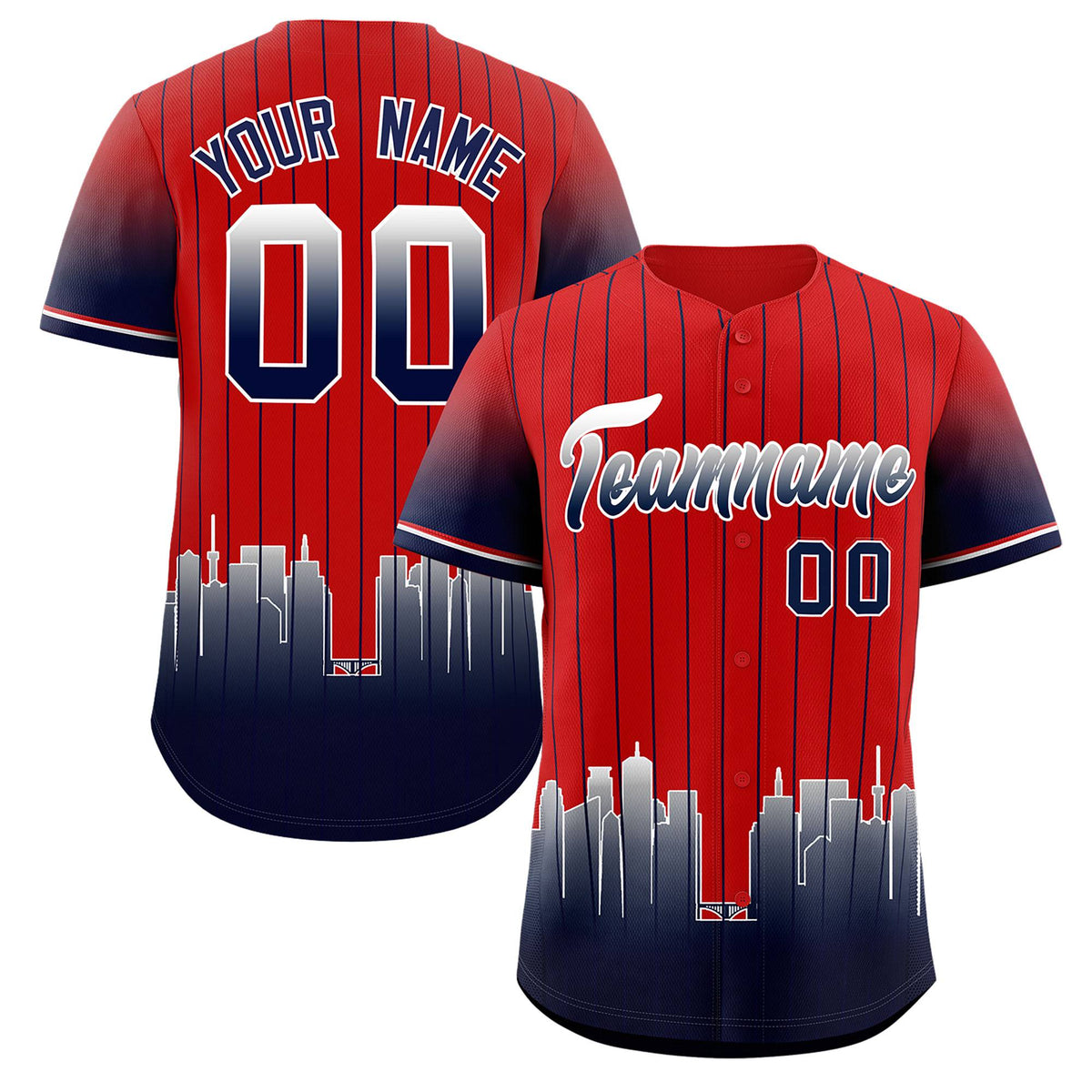 Custom Red Minnesota-Twins City Silhouette Authentic Baseball Jersey| KXKSHOP