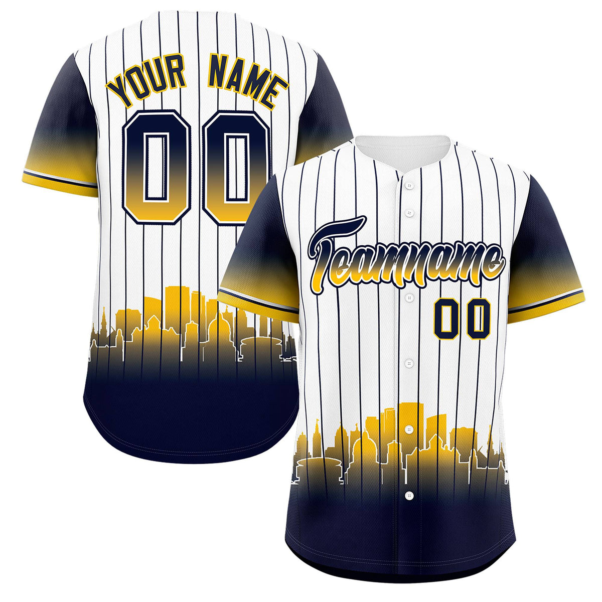 Custom White Milwaukee City Silhouette Authentic Baseball Jersey| KXKSHOP