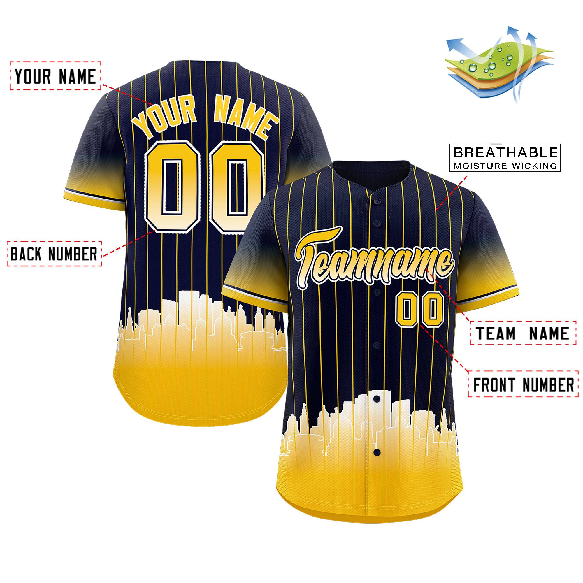 Custom Navy Milwaukee City Silhouette Authentic Baseball Jersey| KXKSHOP
