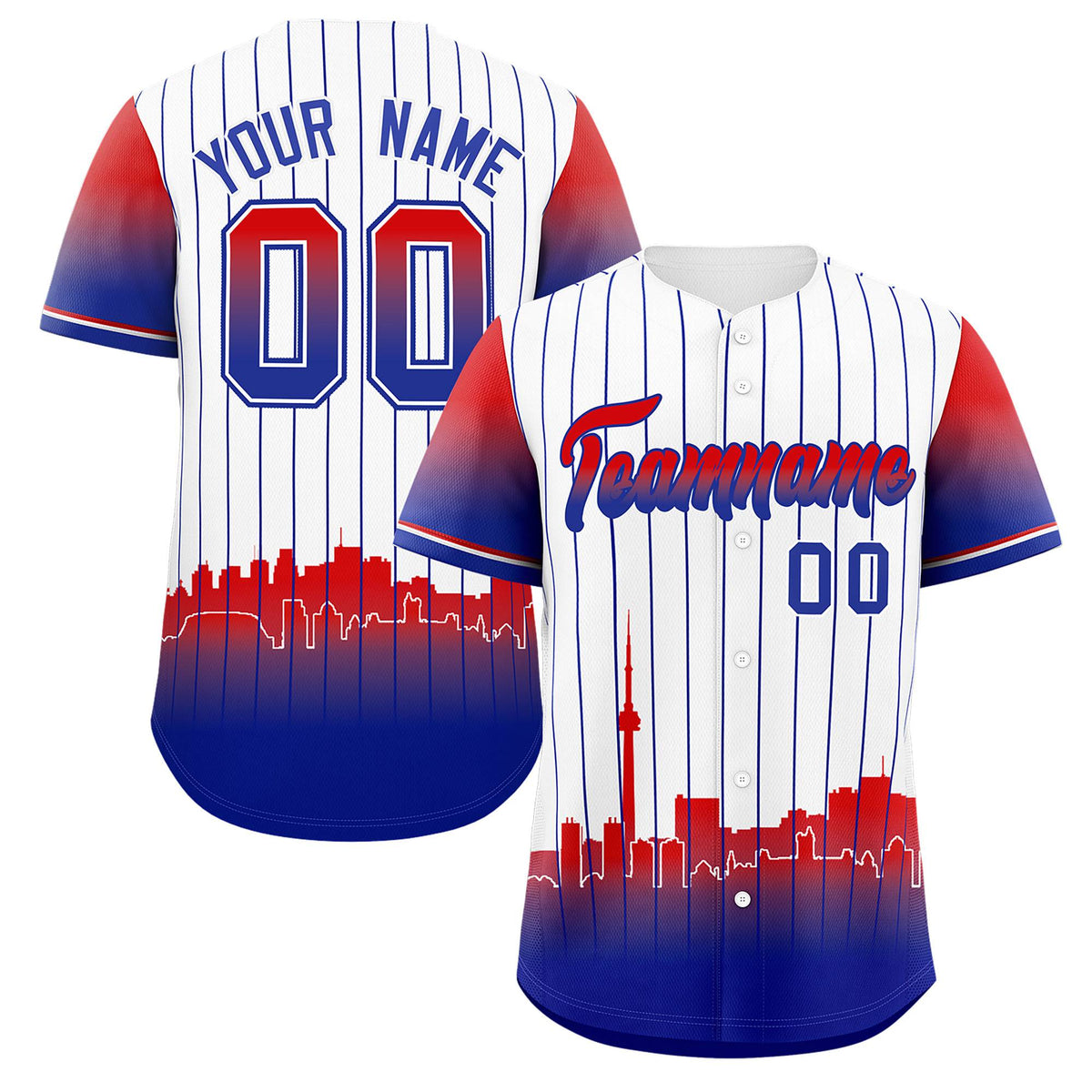 Custom White Toronto City Silhouette Authentic Baseball Jersey| KXKSHOP