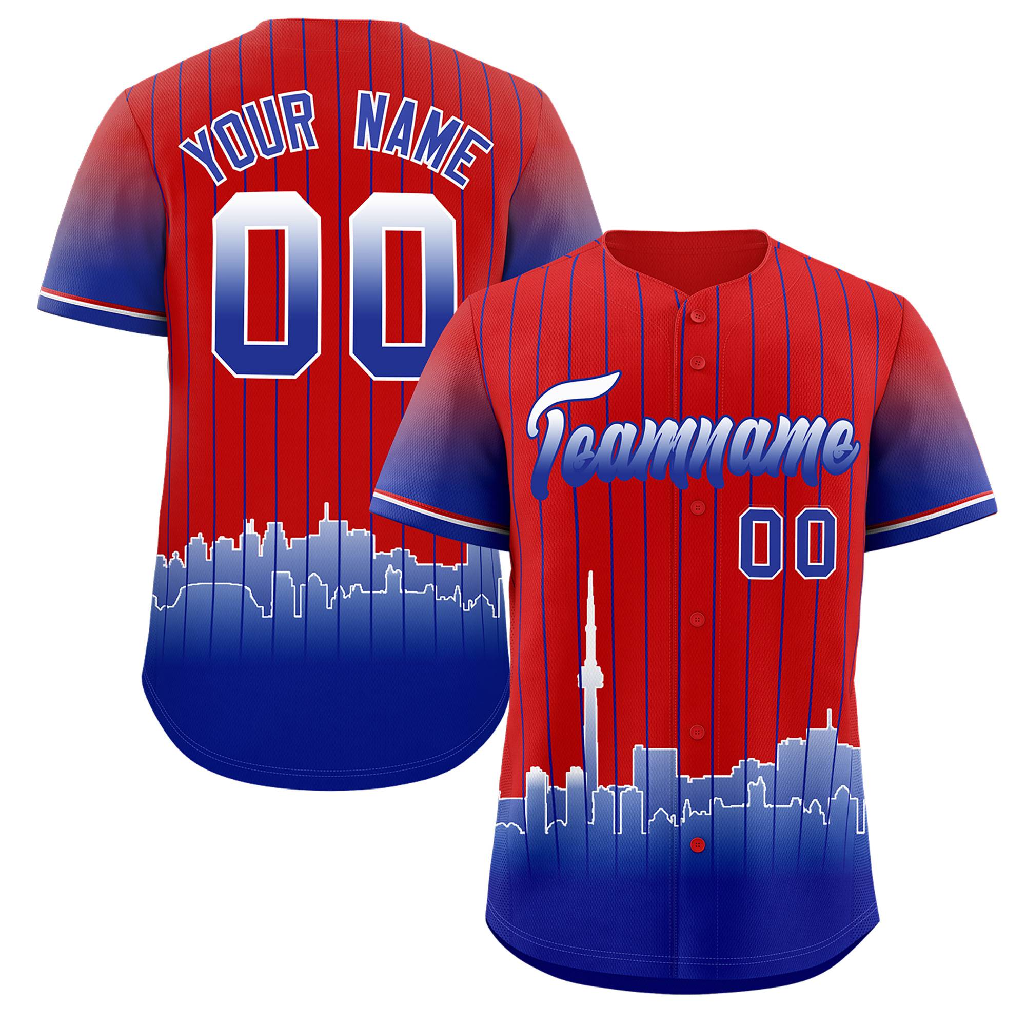 Custom Red Toronto City Silhouette Authentic Baseball Jersey| KXKSHOP