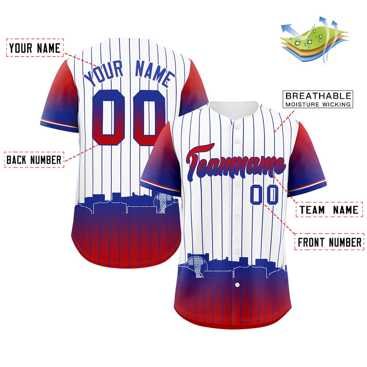 Custom White Arlington City Silhouette Authentic Baseball Jersey| KXKSHOP