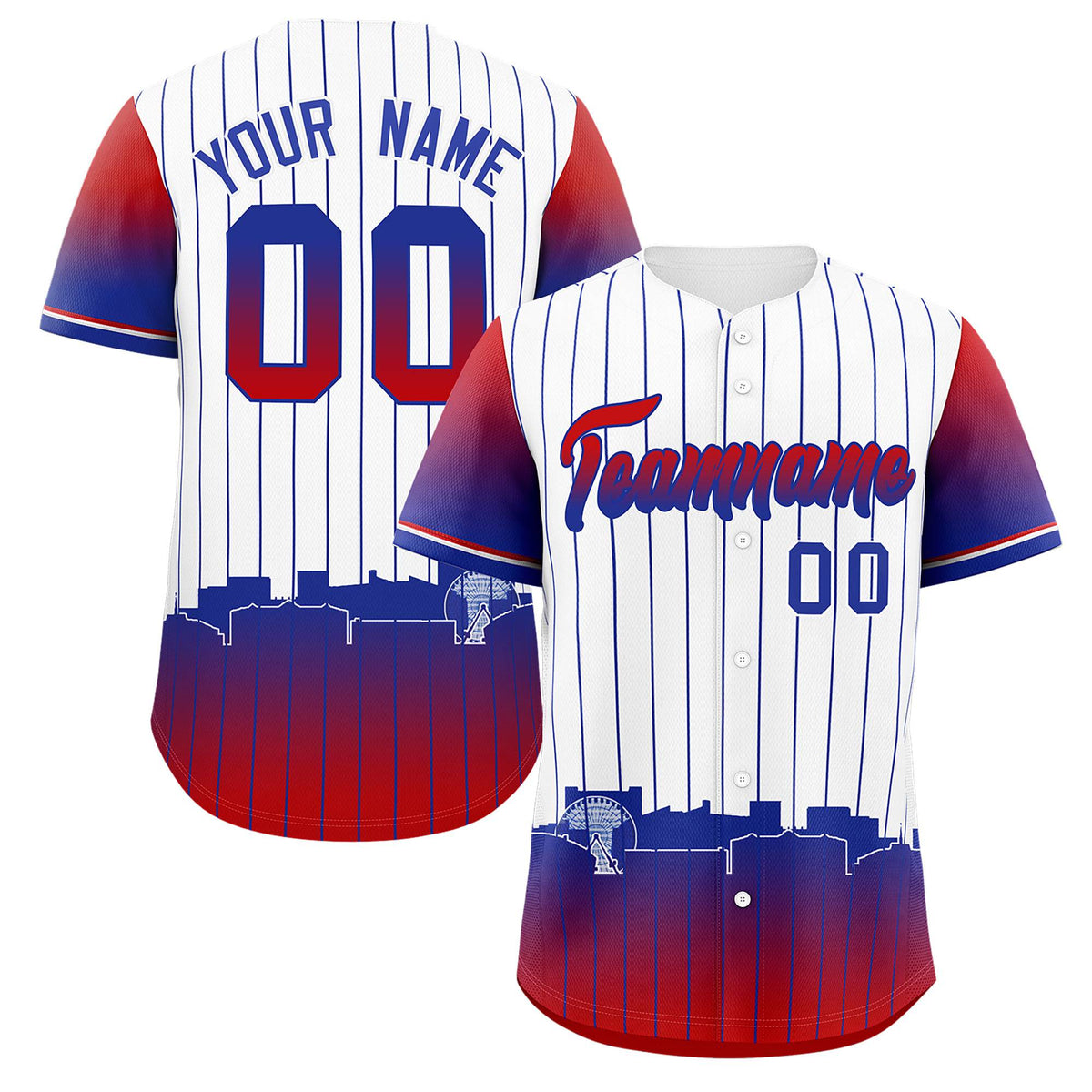 Custom White Arlington City Silhouette Authentic Baseball Jersey| KXKSHOP