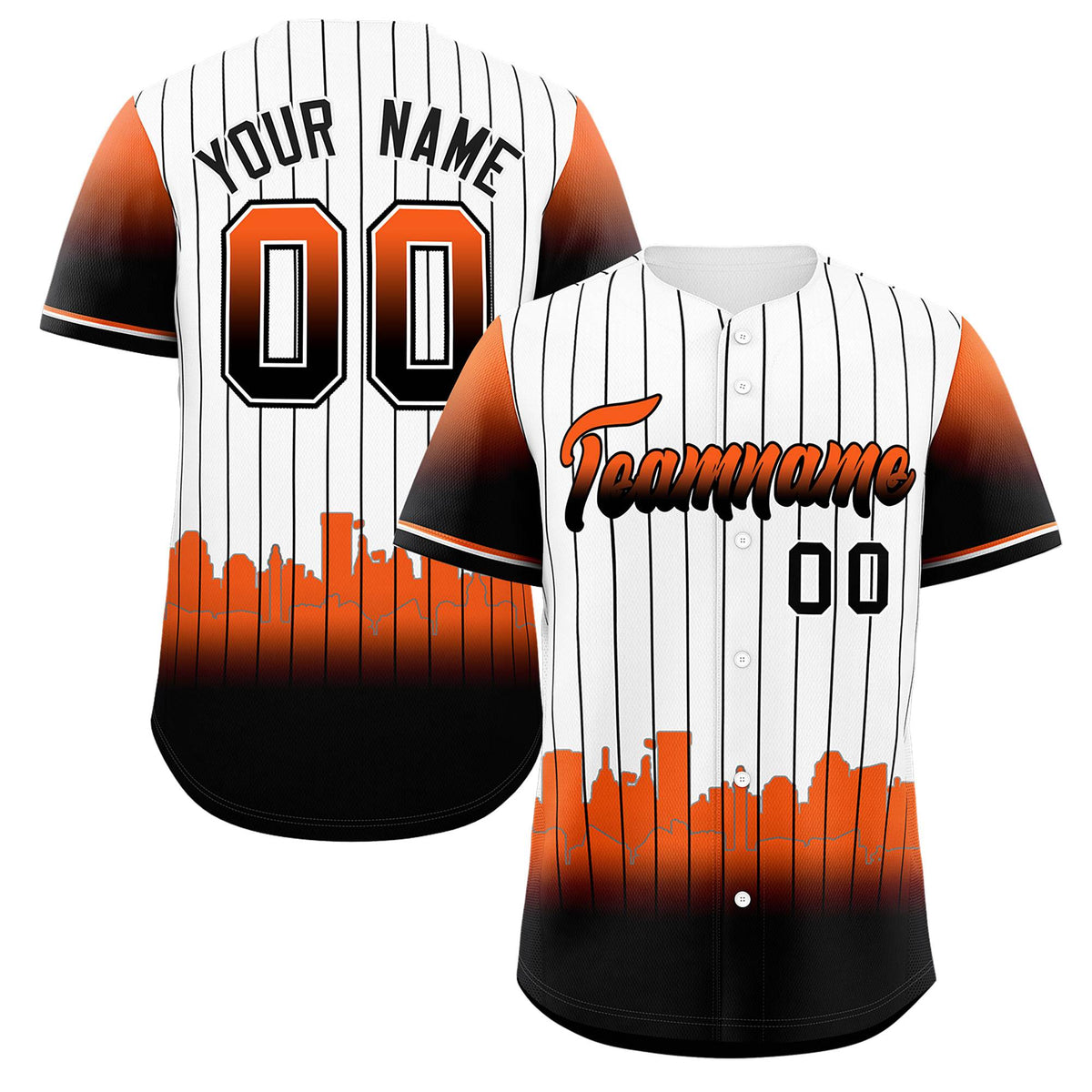 Custom White Baltimore City Silhouette Authentic Baseball Jersey| KXKSHOP