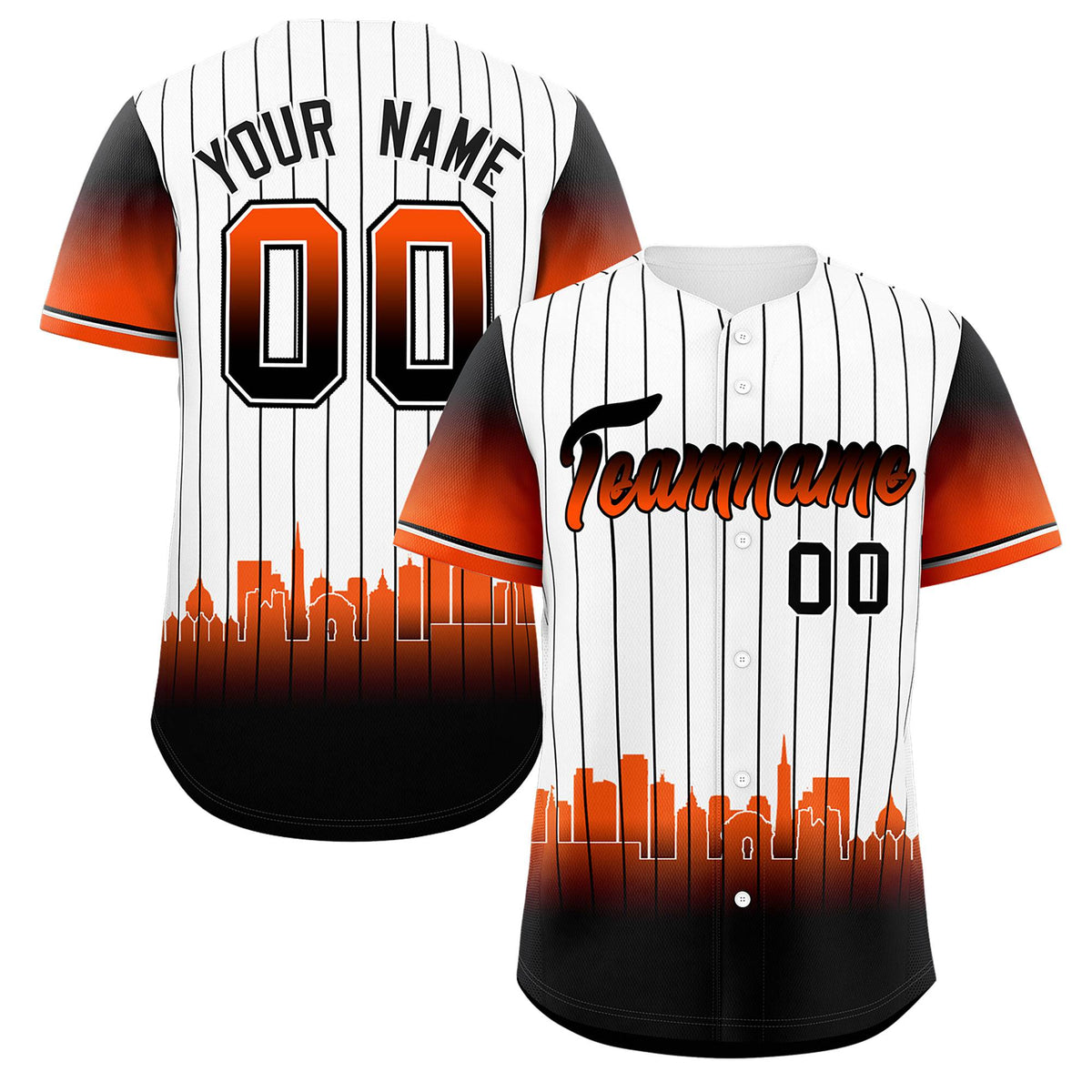 Custom White San-Francisco City Silhouette Authentic Baseball Jersey| KXKSHOP