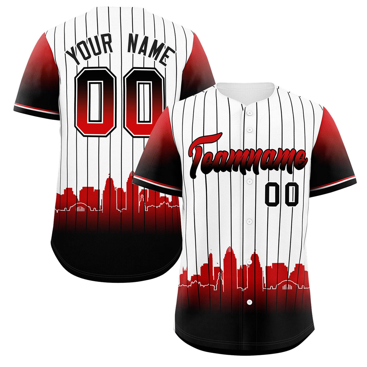 Custom White Cincinnati City Silhouette Authentic Baseball Jersey| KXKSHOP