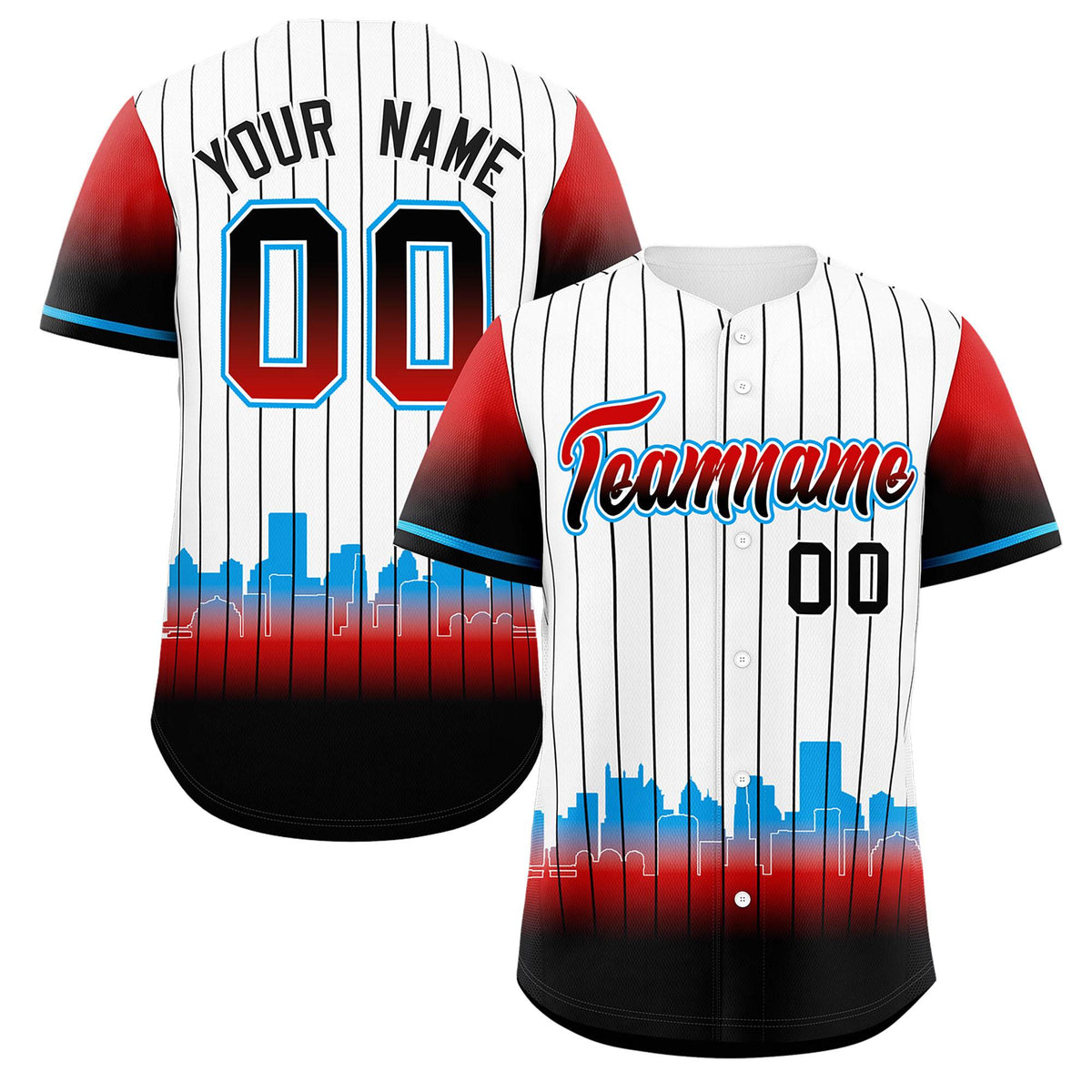 Custom White Miami City Silhouette Authentic Baseball Jersey| KXKSHOP
