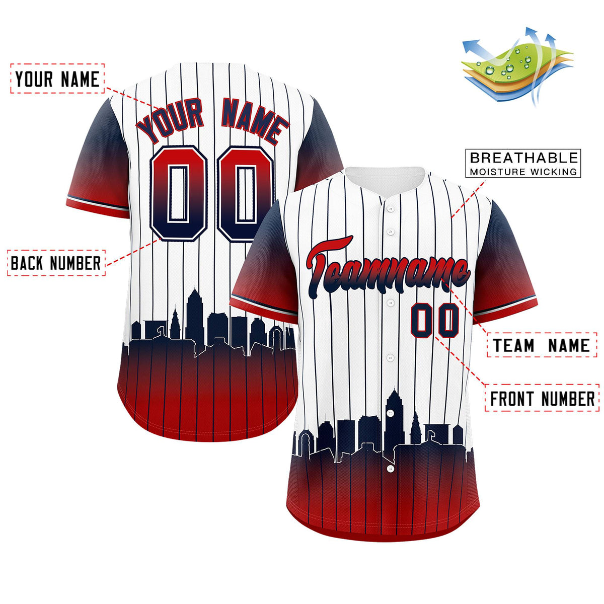 Custom White Cleveland City Silhouette Authentic Baseball Jersey| KXKSHOP
