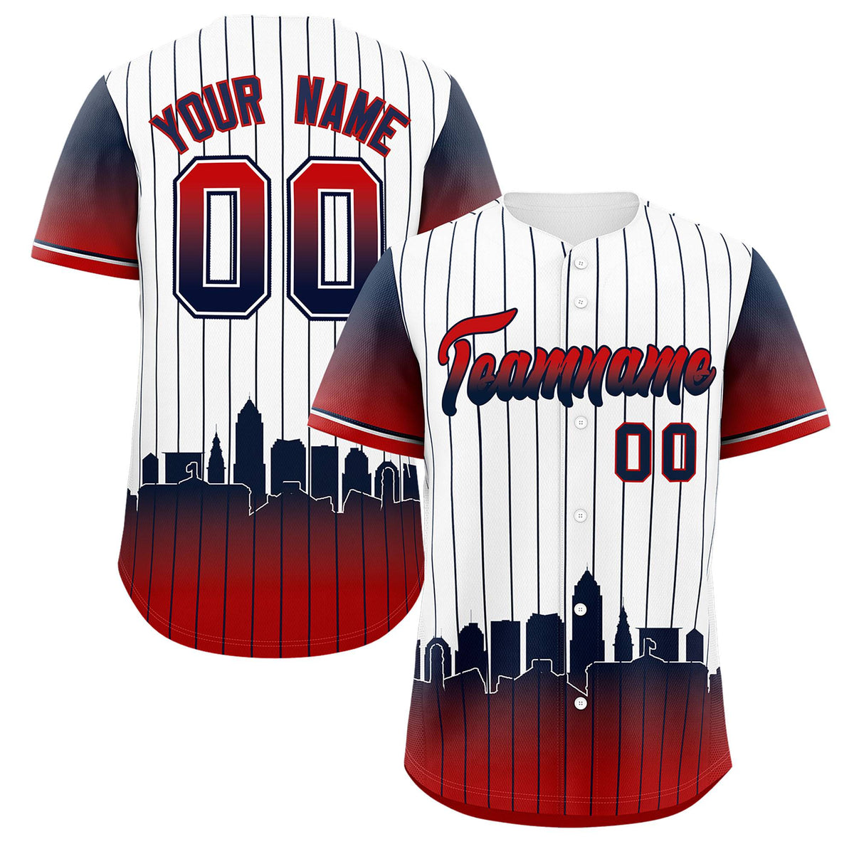 Custom White Cleveland City Silhouette Authentic Baseball Jersey| KXKSHOP